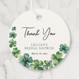 Grönt Shamrock Bröllopsdusch Tack Gåvor Etiketter