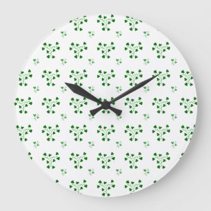 Grönt Shamrock Circles Wall Clock Stor Klocka