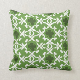 Grönt Shamrock Damask Kudde