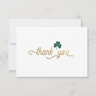 Grönt Shamrock, enkel Elegant tack ditt kort
