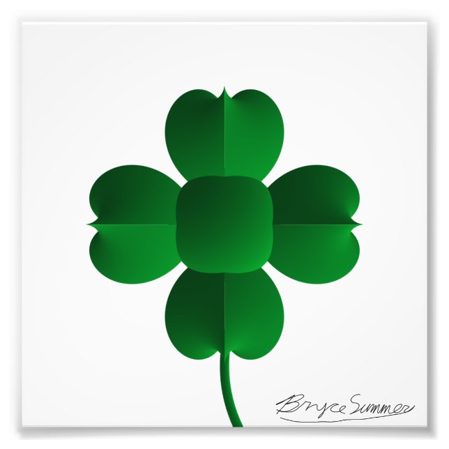 Grönt Shamrock Fototryck (Framsidan)