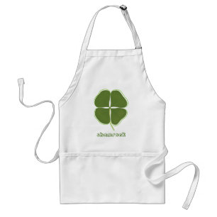 Grönt Shamrock, fyrklövra, konturaproner Förkläde