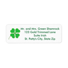 Grönt Shamrock Guld Dots Trim Adressetiketters Returadress Etikett