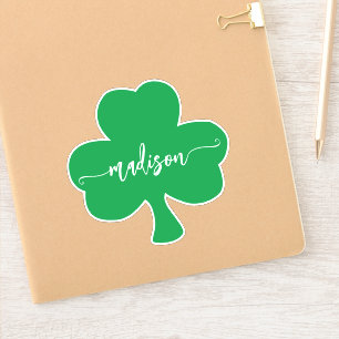 Grönt Shamrock Handskriftlig Namn Klistermärken