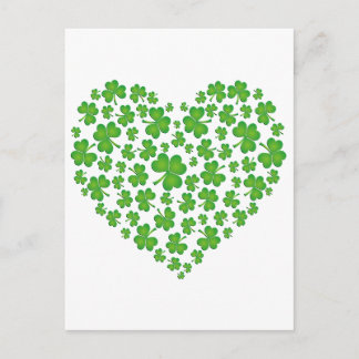 Grönt Shamrock Heart Vykort