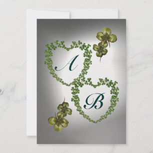 GRÖNT SHAMROCK HEARTS MONOGRAM orange, vit grönt Meddelande