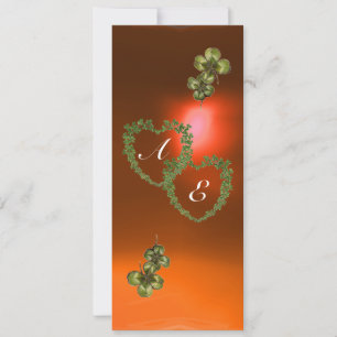 GRÖNT SHAMROCK HEARTS MONOGRAM vit,orange Meddelande
