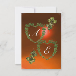 GRÖNT SHAMROCK HEARTS MONOGRAM vit,orange Meddelande