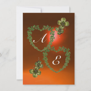 GRÖNT SHAMROCK HEARTS MONOGRAM vit,orange Meddelande