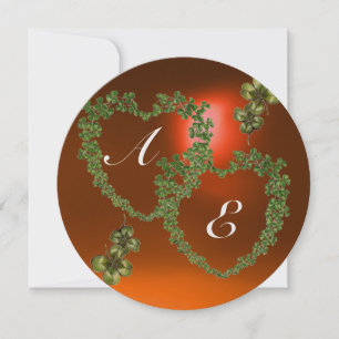 GRÖNT SHAMROCK HEARTS MONOGRAM vit,orange Meddelande