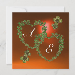 GRÖNT SHAMROCK HEARTS MONOGRAM vit,orange Meddelande