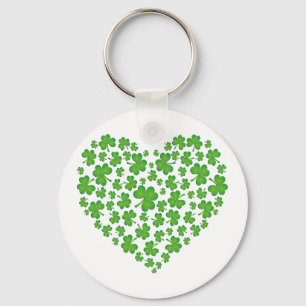 Grönt Shamrock-hjärta Nyckelring