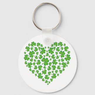 Grönt Shamrock-hjärta Nyckelring