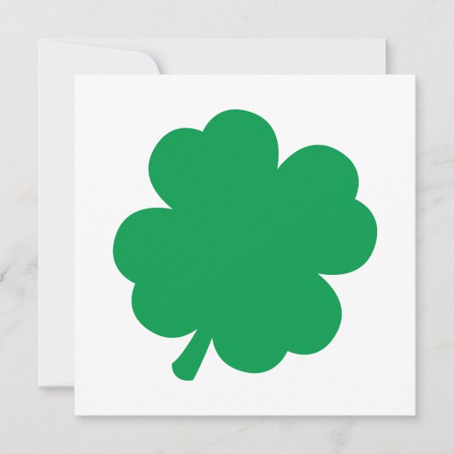 Grönt Shamrock Inbjudningar (Framsida)