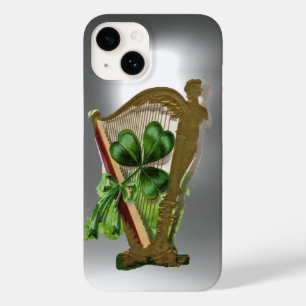 GRÖNT SHAMROCK IRISH HARP Grått White