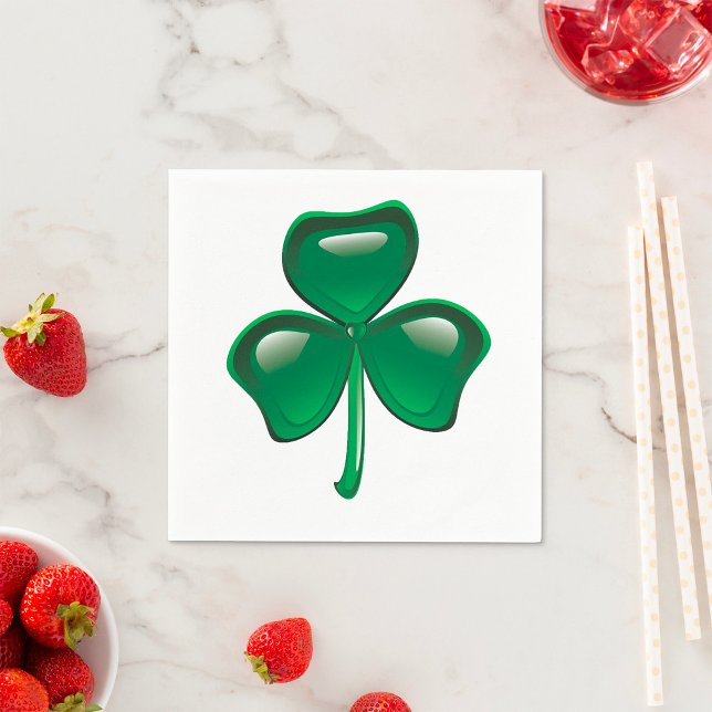 Grönt Shamrock Irish Ireland Papper Napkins Pappersservett (Skapare uppladdad)