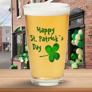 Grönt Shamrock Irish Lycklig St. Patrick's Day Glaskopp