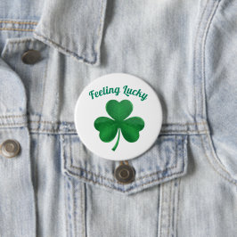 Grönt Shamrock Känner mig Lucky St. Patrick's Day Knapp