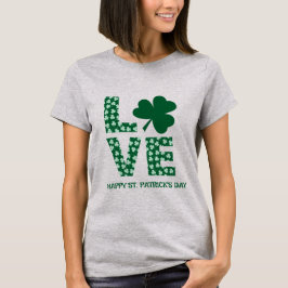 Grönt Shamrock Kärlek Irish Roligt St. Patrick's D T Shirt