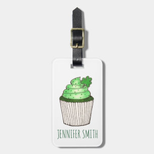 Grönt Shamrock Klöver Cuppie St. Patrick's Day Bagagebricka