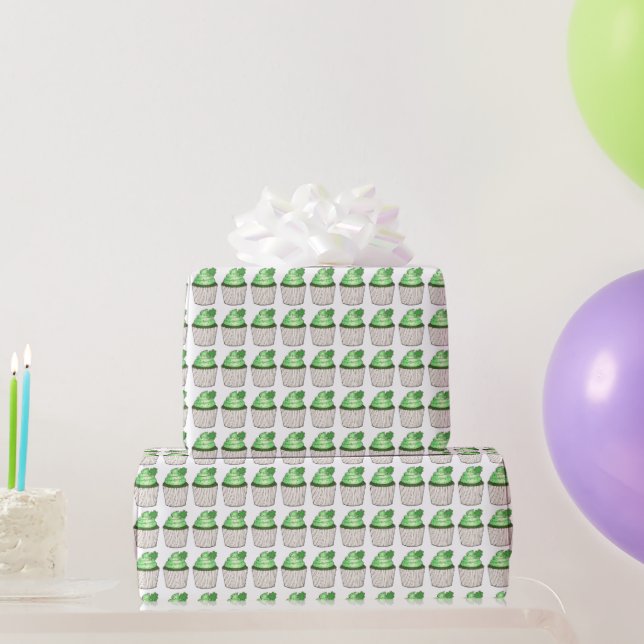 Grönt Shamrock Klöver Cuppie St. Patrick's Day Presentpapper (Festgåvor)