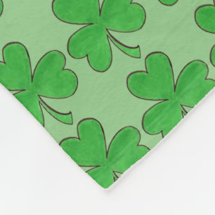 Grönt Shamrock Klöver Lucky St. Patrick's Day Fleecefilt