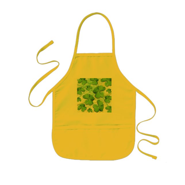 Grönt Shamrock Klöver St patrick's day Apron Barnförkläde (Framsidan)