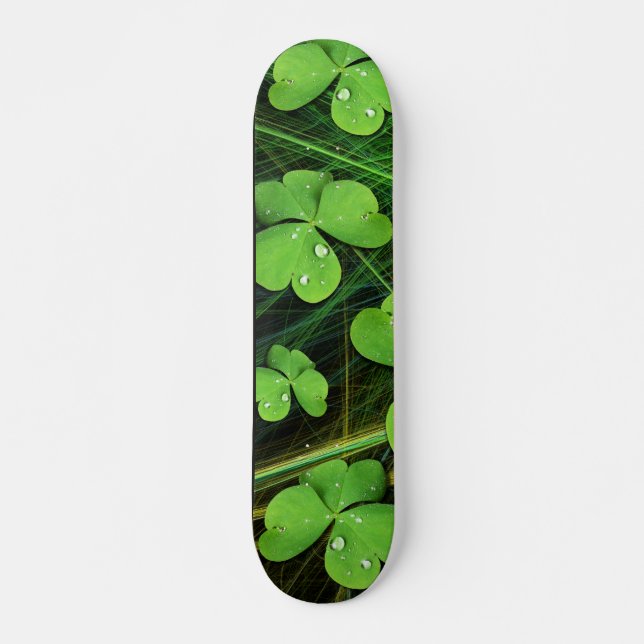Grönt Shamrock Klöver St patrick's day Skateboard (Framsida)