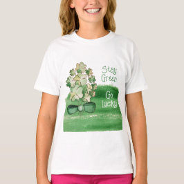 Grönt Shamrock Klöver Watercolor T Shirt