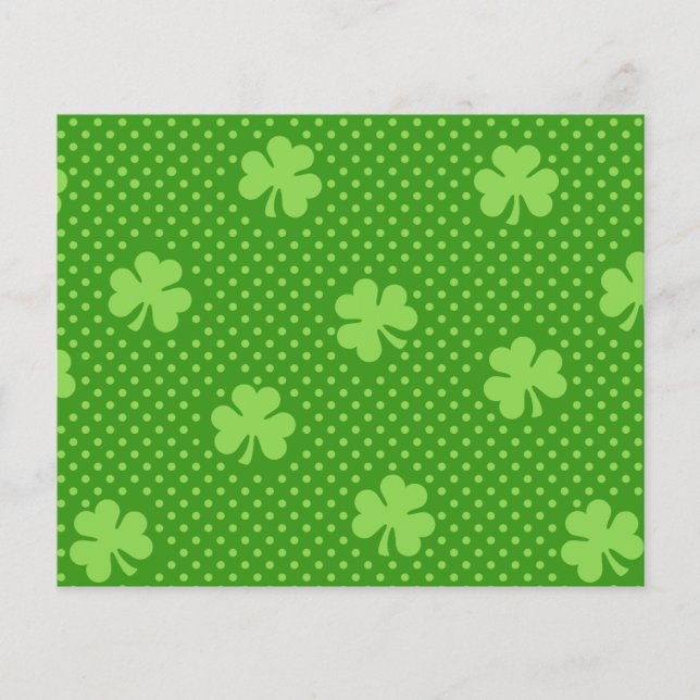 Grönt Shamrock-klövermönster Saint Patricks Day Flygblad (Framsidan)
