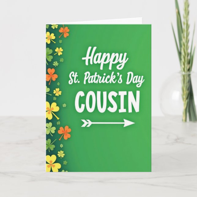 Grönt Shamrock Kusin Kort (Framsida)