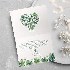Grönt Shamrock Lucky Charm Baby Shower Tack Kort