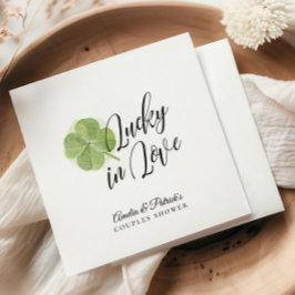 Grönt Shamrock Lucky i Kärlek Möhippa Pappersservett