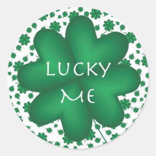 Grönt Shamrock Lucky Me Sticker Runt Klistermärke