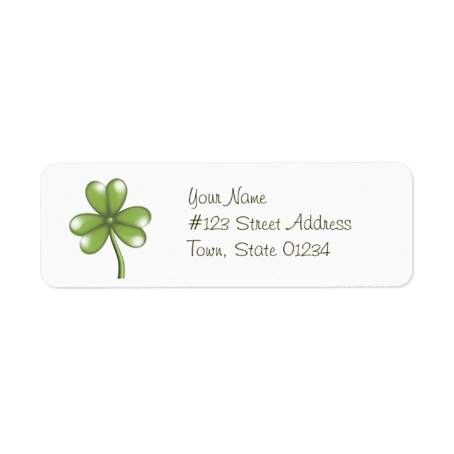 Grönt Shamrock Mailing Labels Returadress Etikett (Framsidan)