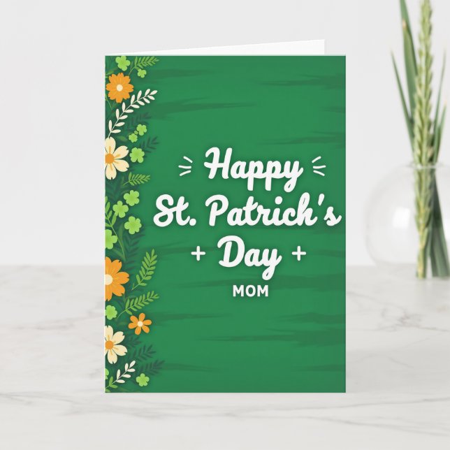 Grönt Shamrock Mamma-kort Kort (Framsida)