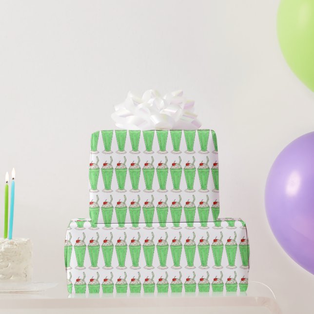 Grönt Shamrock Milkshake Ice Cream Shake Irish Presentpapper (Festgåvor)