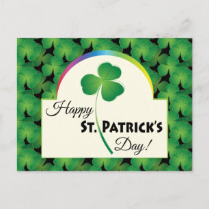 Grönt Shamrock Mönster, Lycklig St. Patrick's Day Vykort