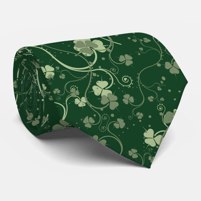 Grönt Shamrock Mönster Slips (Rullad)
