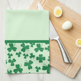 Grönt Shamrock Mönster St. Patrick's Day Kökshandduk
