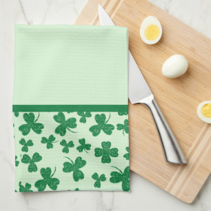 Grönt Shamrock Mönster St. Patrick's Day Kökshandduk