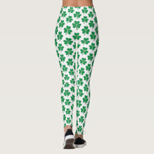 Grönt Shamrock-mönster St Patrick's Day Leggings