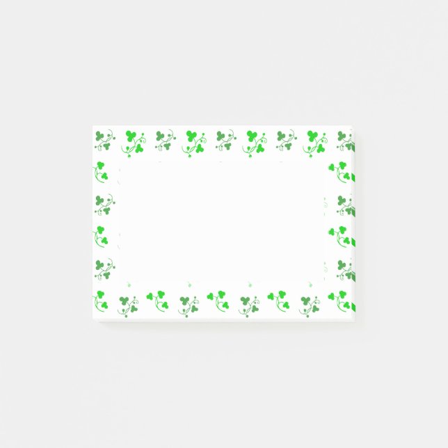 Grönt Shamrock Mönster Stickies Post-it Block (Framsida)