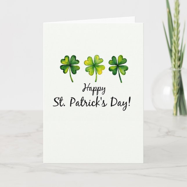 Grönt Shamrock-mönsterkort Kort (Framsida)