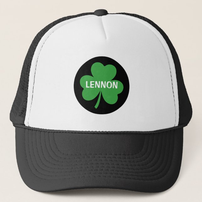 Grönt Shamrock Namn Keps (Framsida)