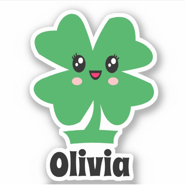 Grönt Shamrock Namn Klistermärken (Framsida)