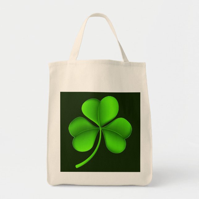 Grönt Shamrock on Mörk grönt gent Tygkasse (Framsidan)