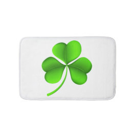 Grönt Shamrock on White Bmcnt Badrumsmatta