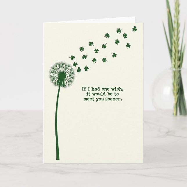 Grönt Shamrock Önskningskort Kort (Framsida)