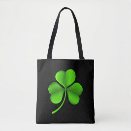 Grönt Shamrock på Black stt Tygkasse